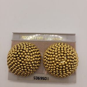 Richelieu Gold Beaded Statement Earrings